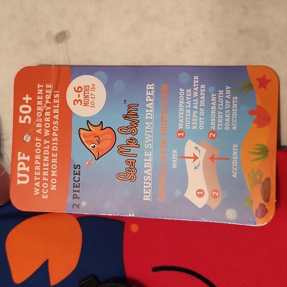 NWT two piece swimsuit with diaper lined bottom - Picture 2 of 7